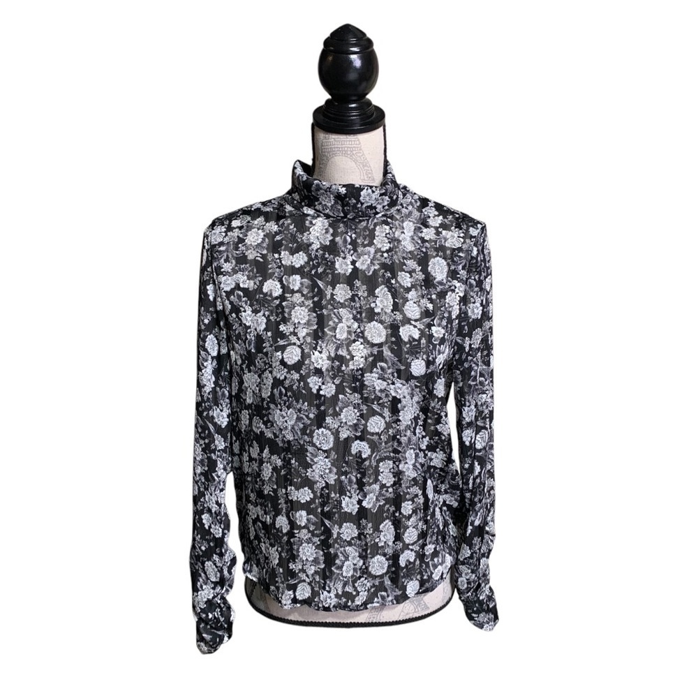 Zara Floral Black and‎ White Women's Top